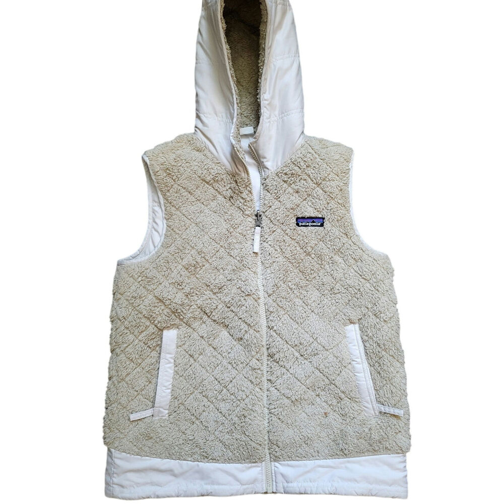 Patagonia women M warm jacket vest Reversible Hoodie Excellent Man please check
